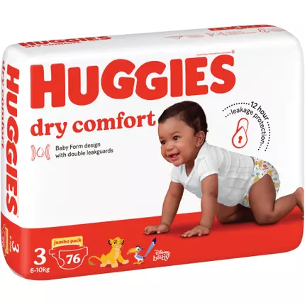 HUGGIE DRY COMFORT DIAPERS 76PCS