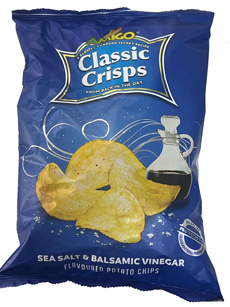 AMIGO CRISPS SEA SALT & BALSAMIC VINEGAR 110G