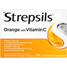 STREPSILS LOZENGES ORANGES 24'S