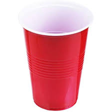 DISPOSABLE PLASTIC CUP 225ML- RED COLOUR