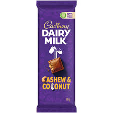 CADBURY CHOC SLAB CASHEW & COCONUT 80G