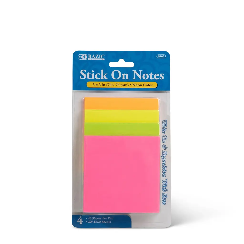 STICK ON NOTE 3X3 NEON