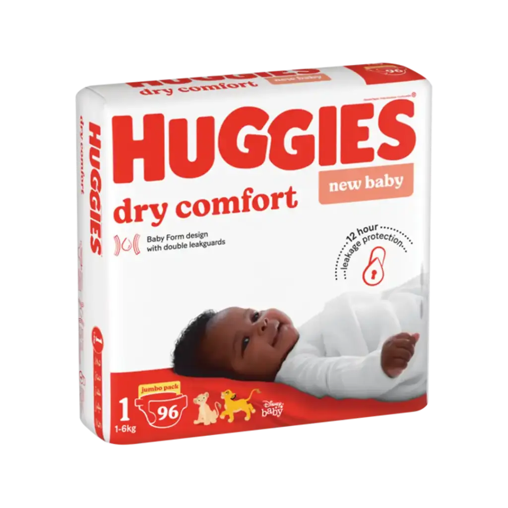 HUGGIE DRY COMFORT DIAPERS 96PCS