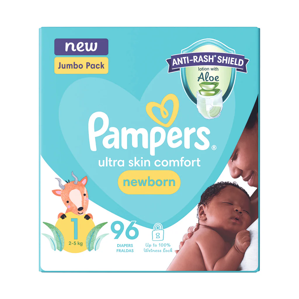 PAMPERS DIAPERS 96PC (JUMBO PACK)