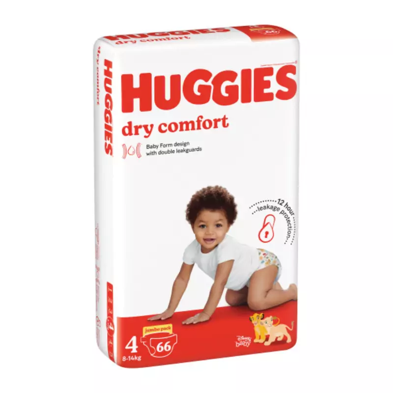 HUGGIE DRY COMFORT DIAPERS 66PCS