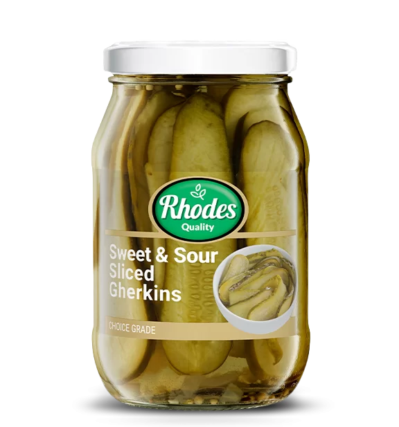 RHODES SWEET & SOUR GHERKINS 385G