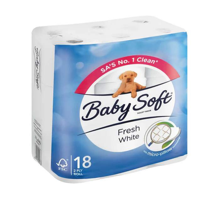 BABY SOFT 18'S TOILET TISSUE PAPER 2 PLY