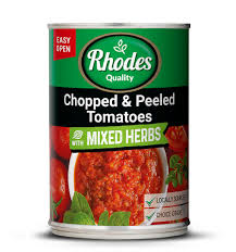 [6005044007040] RHODES CHOPPED & PEELED TOMATOES MIXED HERBS 410G