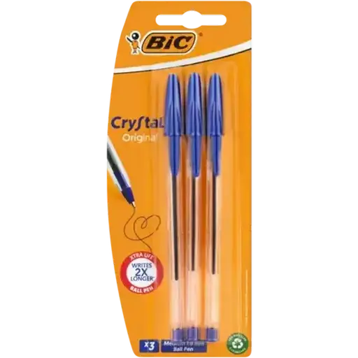 [6001539100951] BIC CRYSTAL EXTRA LIFE BLISTER BLUE 3