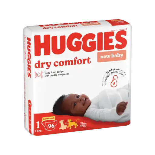 [6001019912111] HUGGIE DRY COMFORT DIAPERS 96PCS